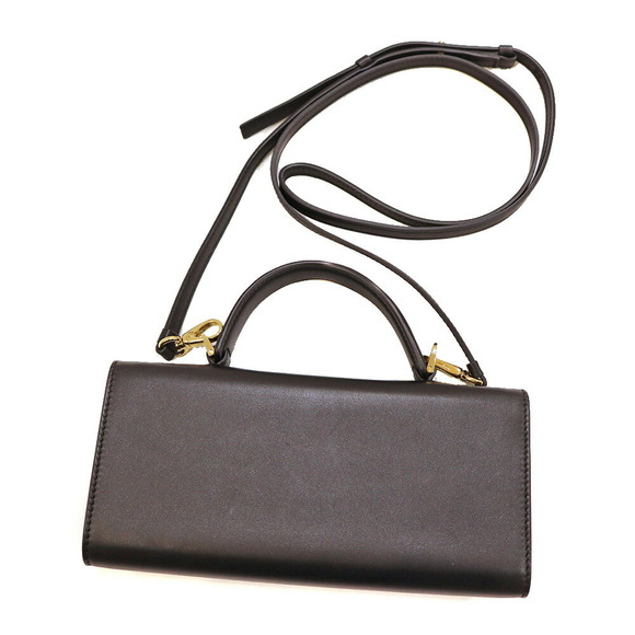 Salvatore Ferragamo Gancini Shoulder Wallet Strap Black Leather - Picture 2 of 8